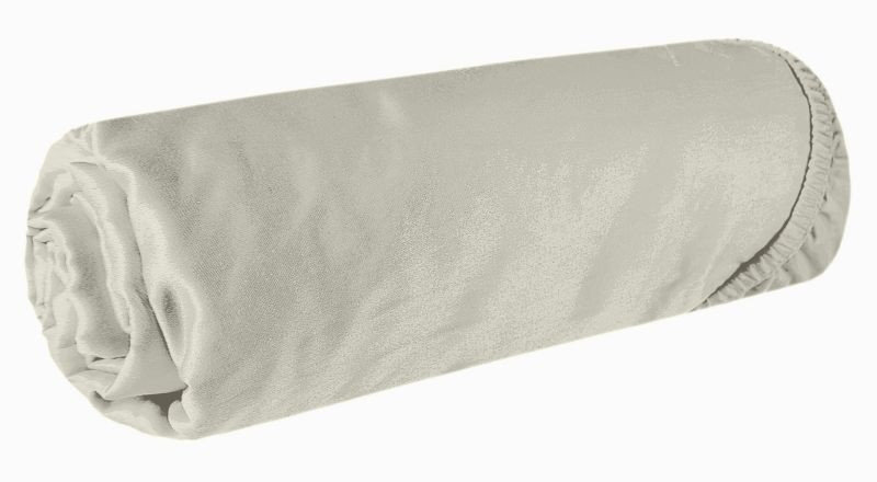 Eurofirany Wysokie prześcieradło satynowe z gumką kremowe 100x200+25cm