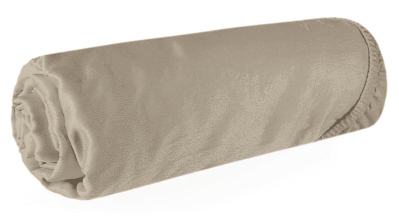 Eurofirany Wysokie prześcieradło satynowe z gumką beżowe 100x200+25cm