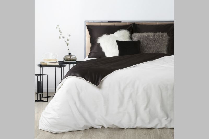 Pościel 140 x 200 2cz Satynowa Nova3 Biały + Czar