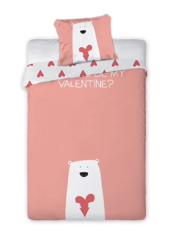 CX Bawełniana Pościel Dwustronna Walentynki Miś i Pingwin Be My ValenTtine$459 BAWELOVE002 13420