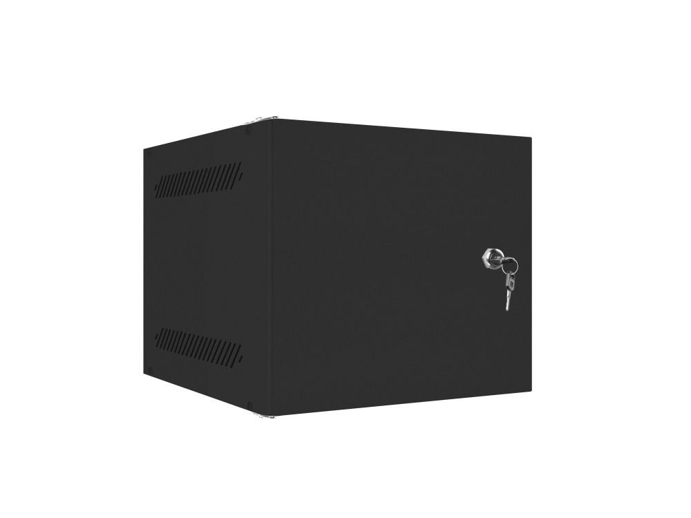 Szafa instalacyjna RACK wisząca 10'' 6U 280x310 drzwi metalowe Lanberg - czarna