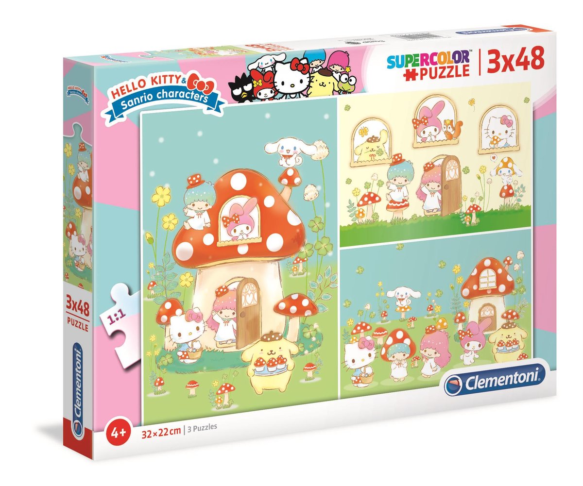 Clementoni Puzzle 3x48 Super Kolor Hello Kitty -