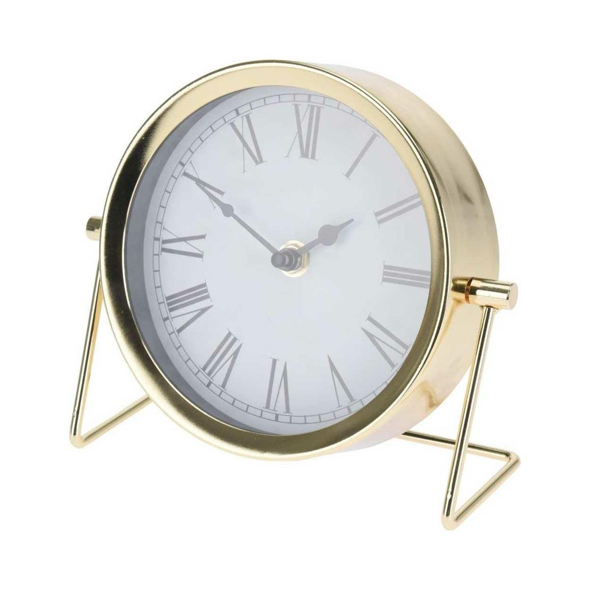 KOOPMAN INTERNATIONAL Zegar stołowy okrągły śr. 16 cm złoty