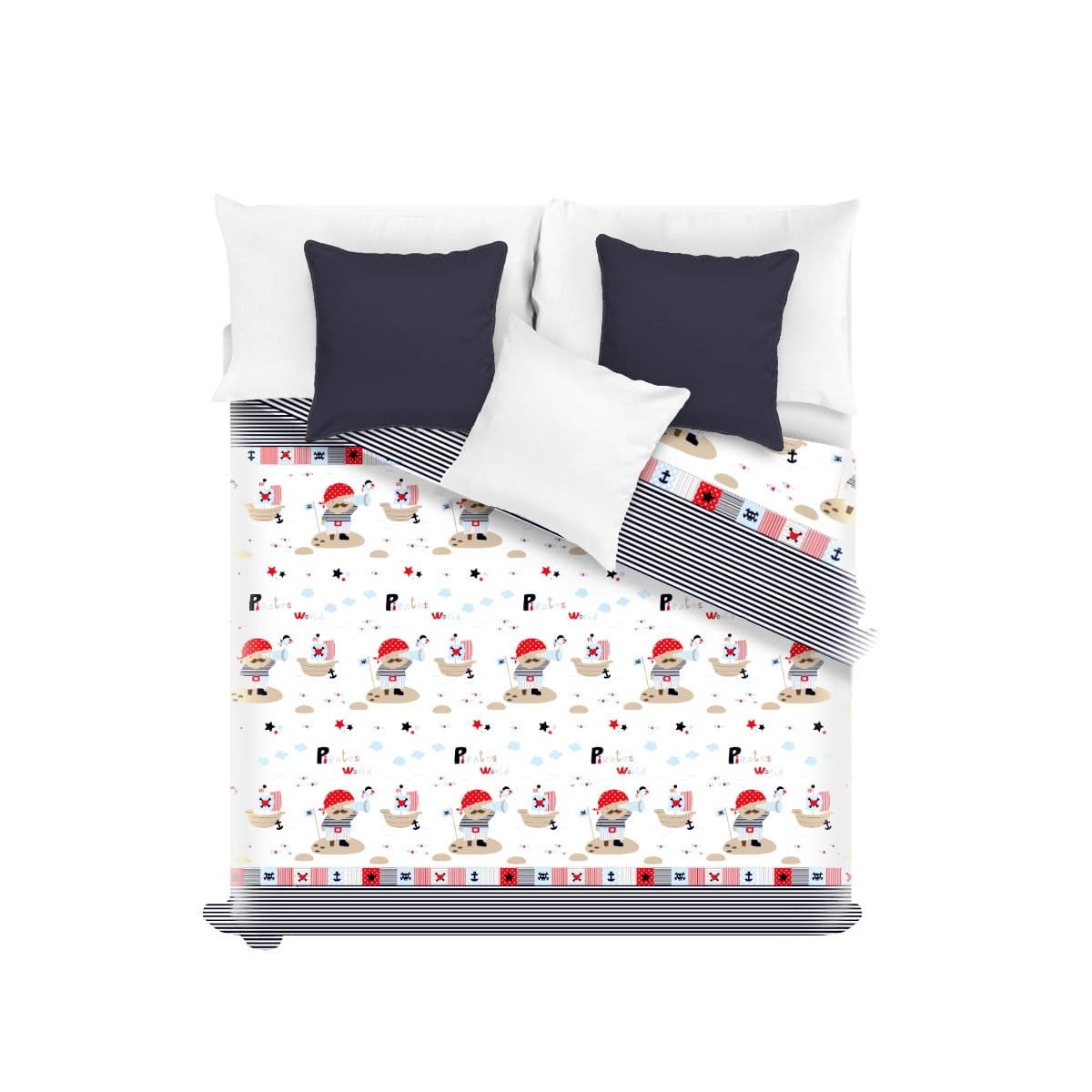 Slowdeco Dziecięca Narzuta Na Łóżko Piraci 160x220