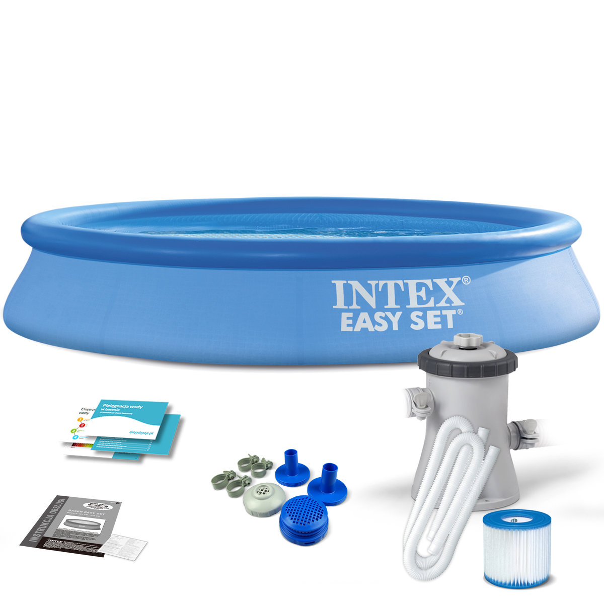 Intex Basen ogrodowy rozporowy z pompą 305 x 61 cm 9w1 28118