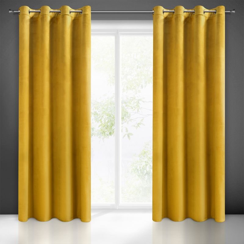 Euro Firany Zasłona 140 x 250 Dekoracyjna Welwet Melanie Muszt 1215363