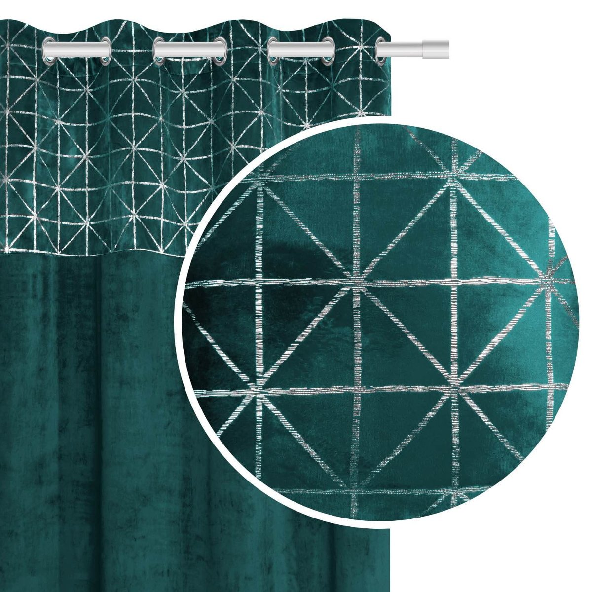 Zasłona 140 x 250 Dekoracyjna Velvet Glossy Turkus