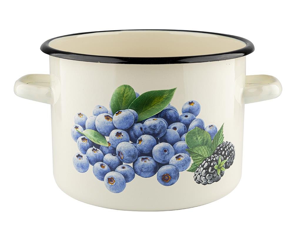 Garnek emaliowany na indukcję i gaz Emalia Polska Pleszew Borówka 20 cm 4,5 l