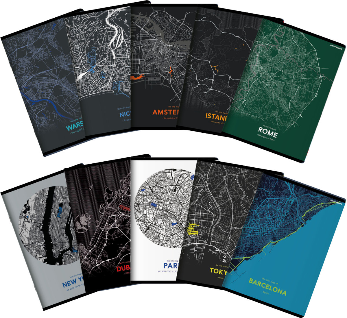 Zeszyt A5/60 linia z marginesem TOP 2000 MONOCHROME MAPPING MIX /400157929/