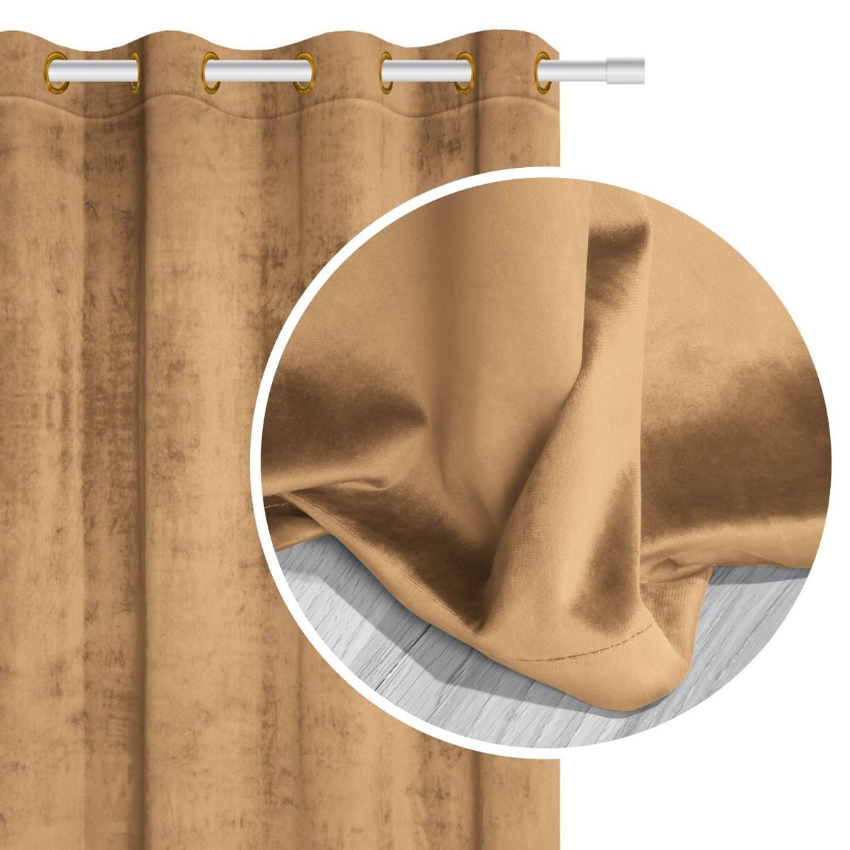 Zasłona 140 x 250 Dekoracyjna Velvet Soft Musztar
