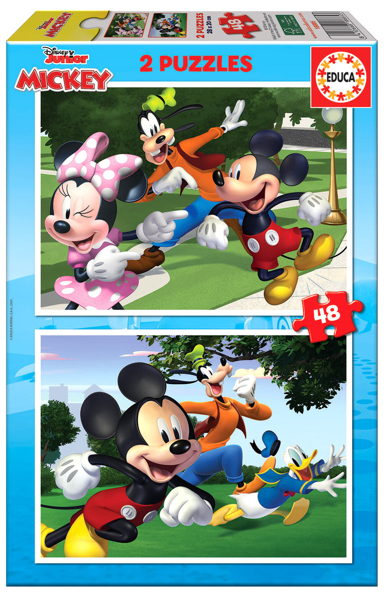 Educa Infantiles de piezas. +4 aos. Ref. 18885 Disney Mickey and Friends. 2 puzzle dla dzieci z 48 elementami 18885