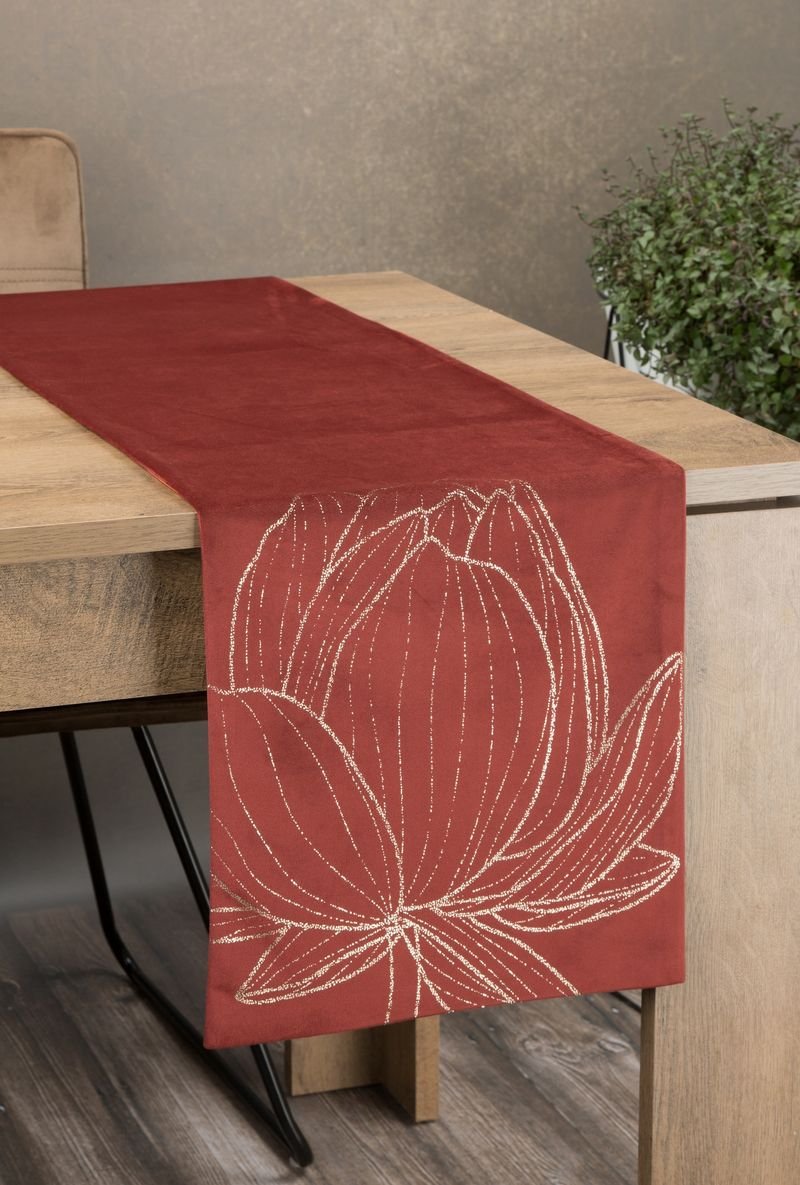 Bieżnik 35 x 180 Dekoracyjny Velvet Blink12 Cegla