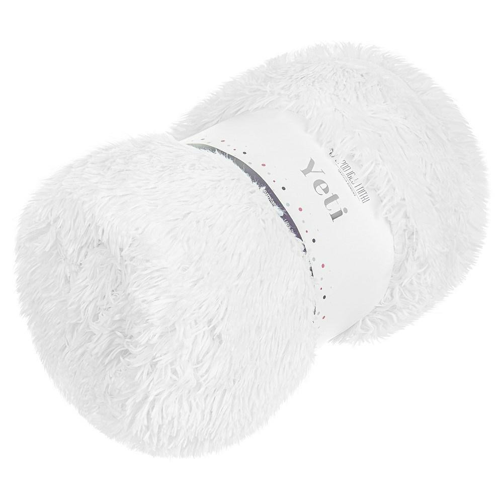 Koc Włochacz Narzuta Na Łóżko 150X200 Biały Yeti