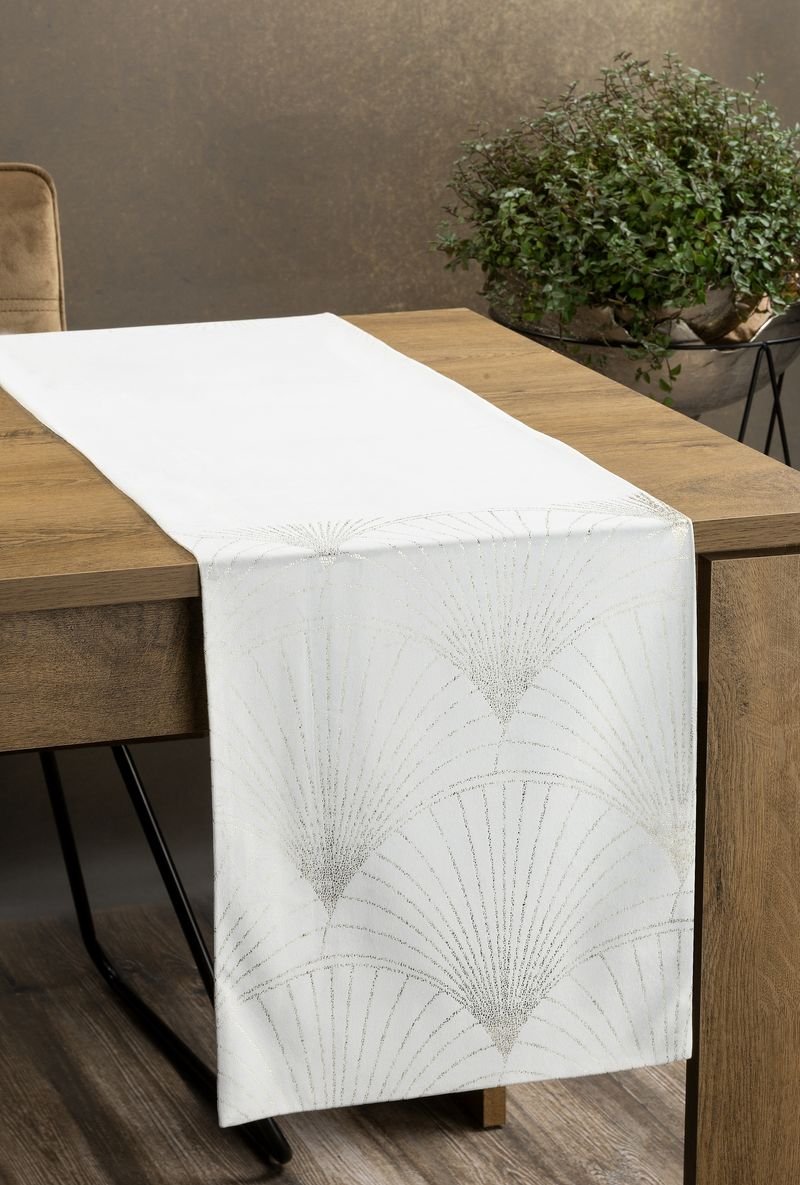 Bieżnik 35 x 140 Dekoracyjny Velvet Blink14 Biały