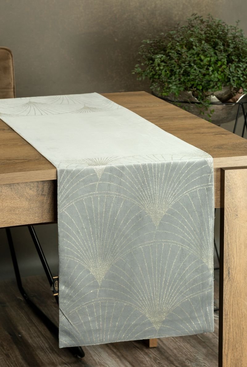 Bieżnik 35 x 140 Dekoracyjny Velvet Blink14 Srebr