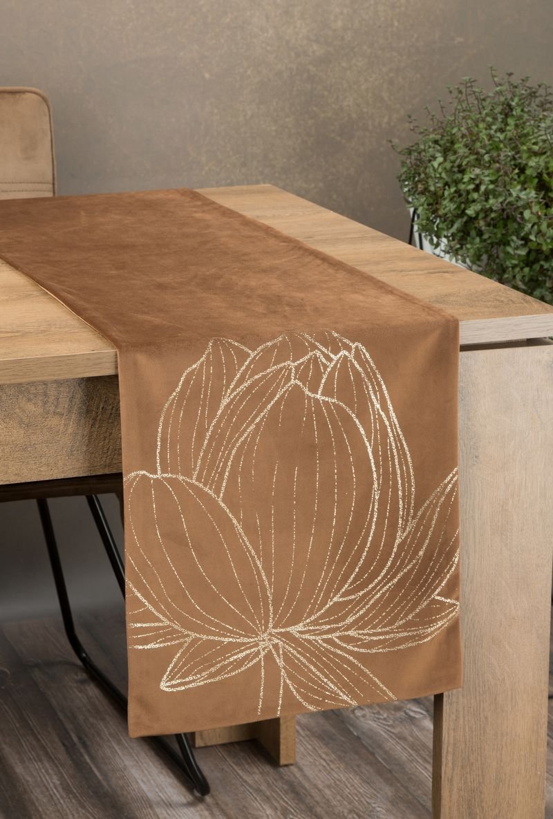 Bieżnik 35 x 220 Dekoracyjny Velvet Blink12 Brąz