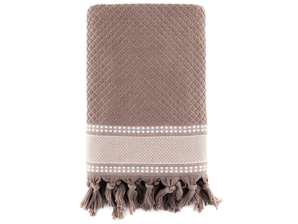 Ręcznik bawełniany łazienkowy Miss Lucy Belarda 70x140 cm jasnobrązowy