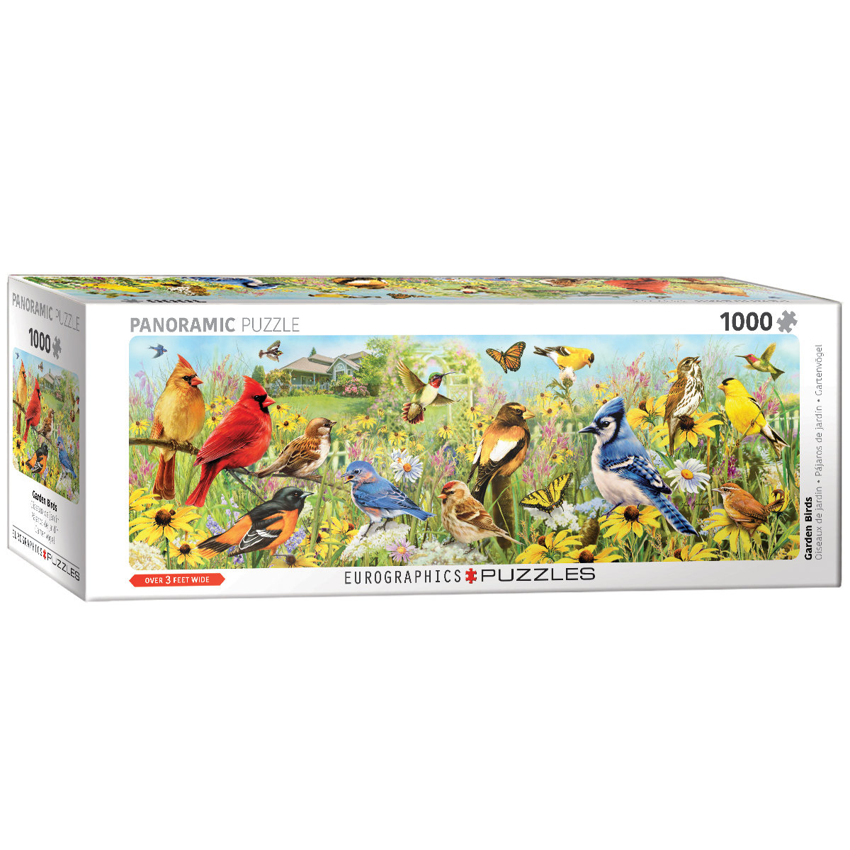 Eurographics Puzzle 1000 panoramiczne Ptaki ogrodowe 6010-5338