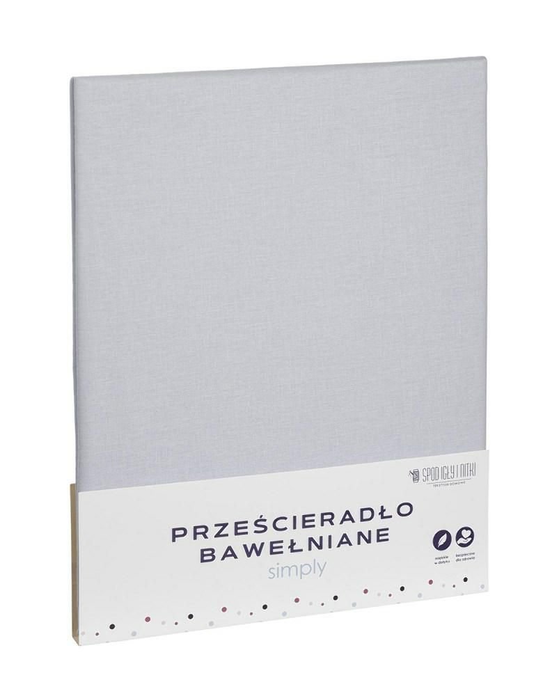 Prześcieradło 160 x 200 Baw bez Gumki Simply Szary