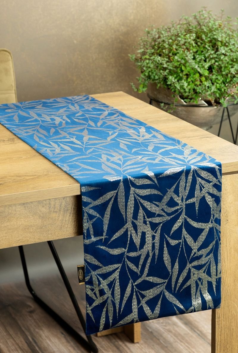 Bieżnik 35 x 180 Dekoracyjny Velvet Blink15 Granat