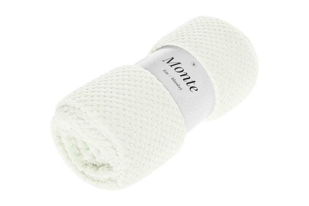 Koc 70 x 150 Mikrofibra Żakardowa Monte Biały