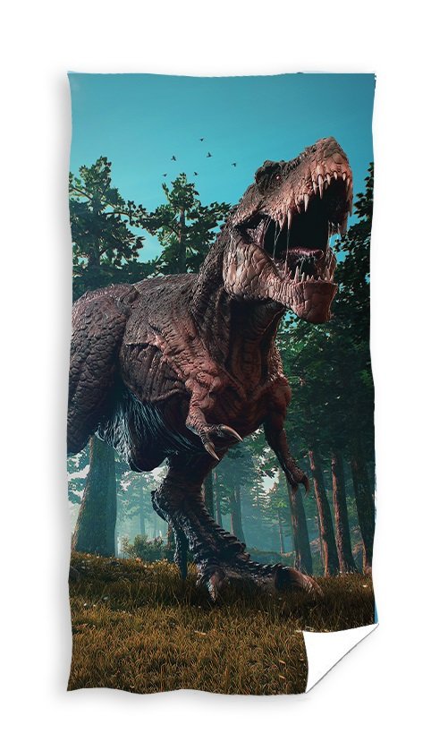 Ręcznik kąpielowy, wzór dinozaur, 70x140 cm