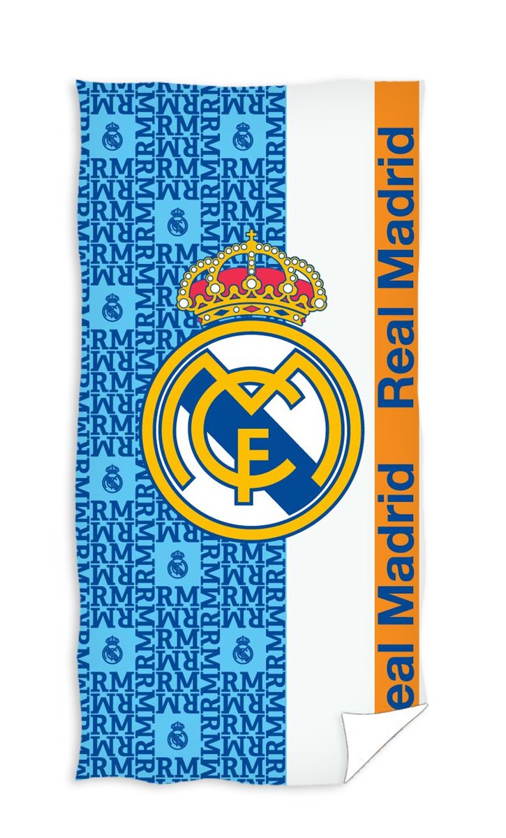 Ręcznik kąpielowy z mikrofibry, wzór real madryt, 70x140 cm