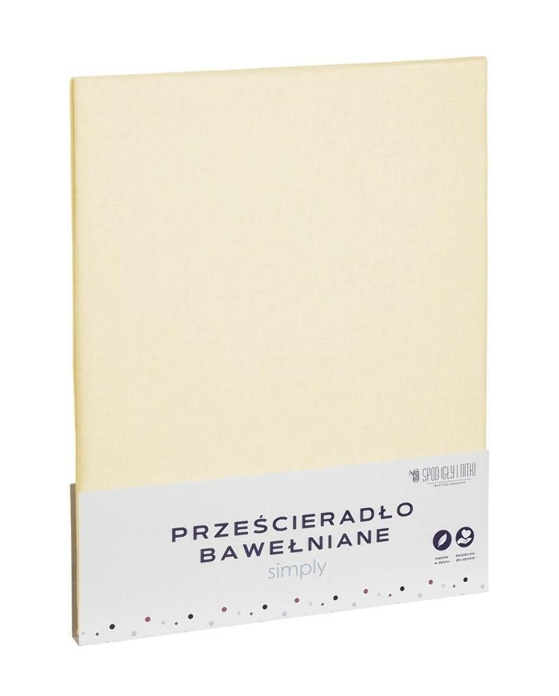 Prześcieradło 140 x 200 Baw bez Gumki Simply Krem
