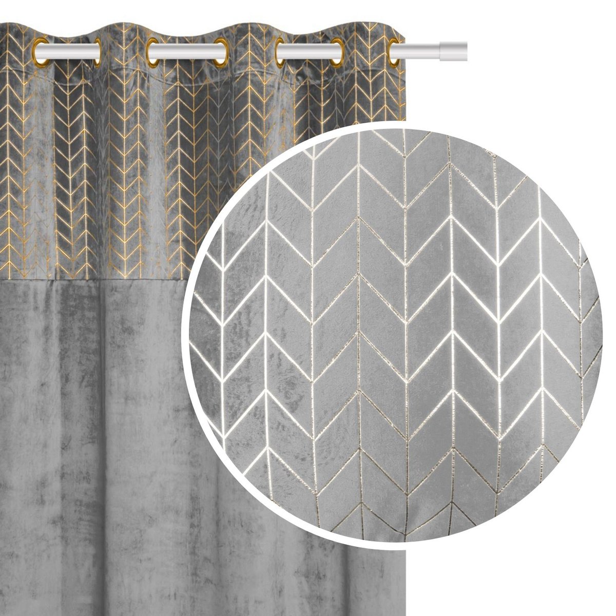 Zasłona 140 x 250 Dekoracyjna Velvet Nord Popiel