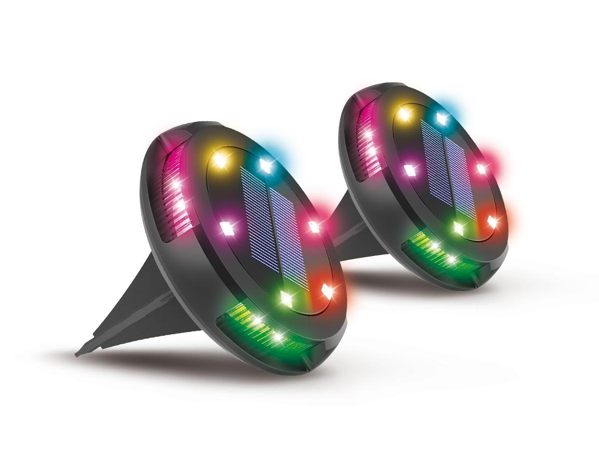 ActiveJet Zestaw 2 szt lamp solarnych LED RGB LARIX