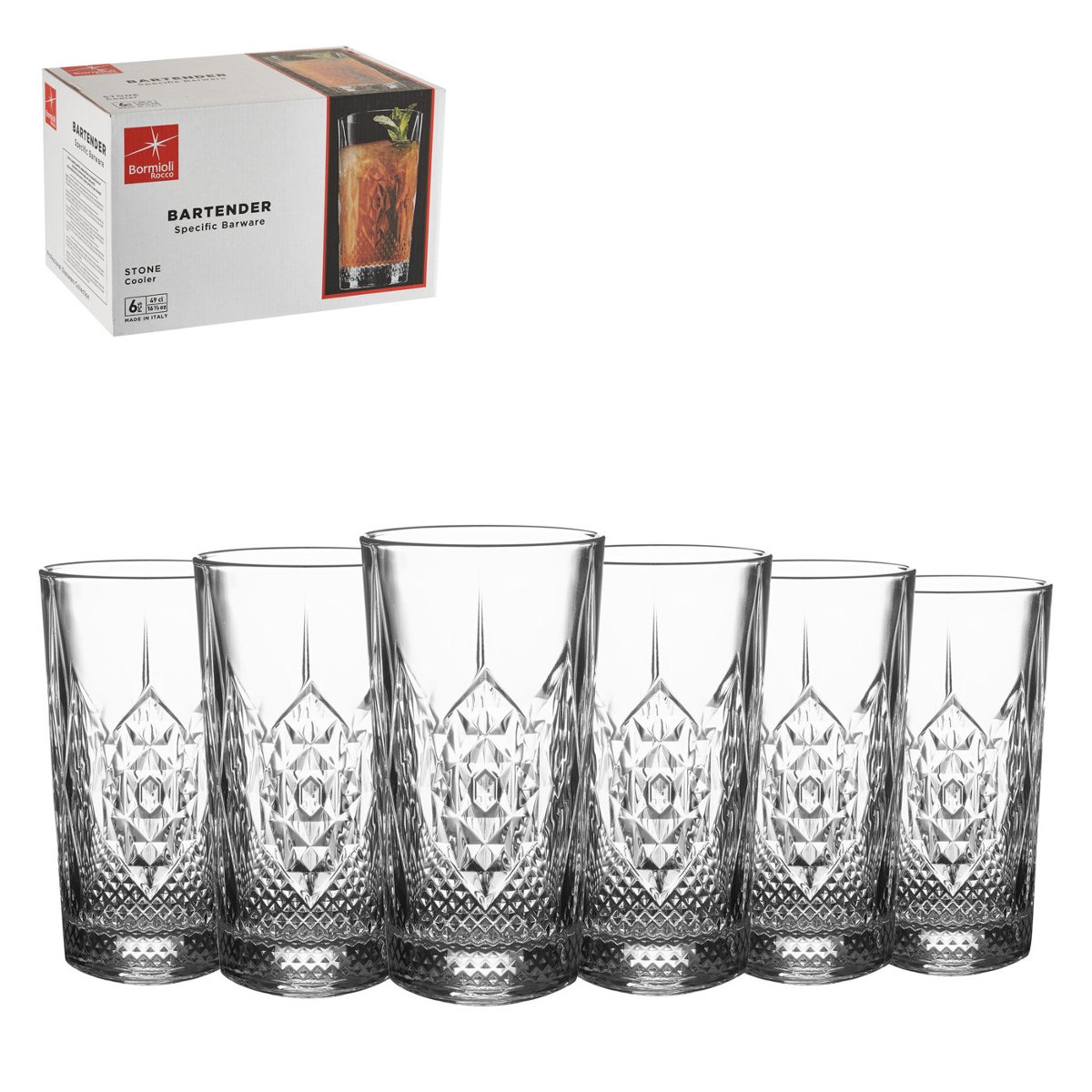 Komplet szklanek Bormioli Rocco Bartender 390 ml 6 sztuk