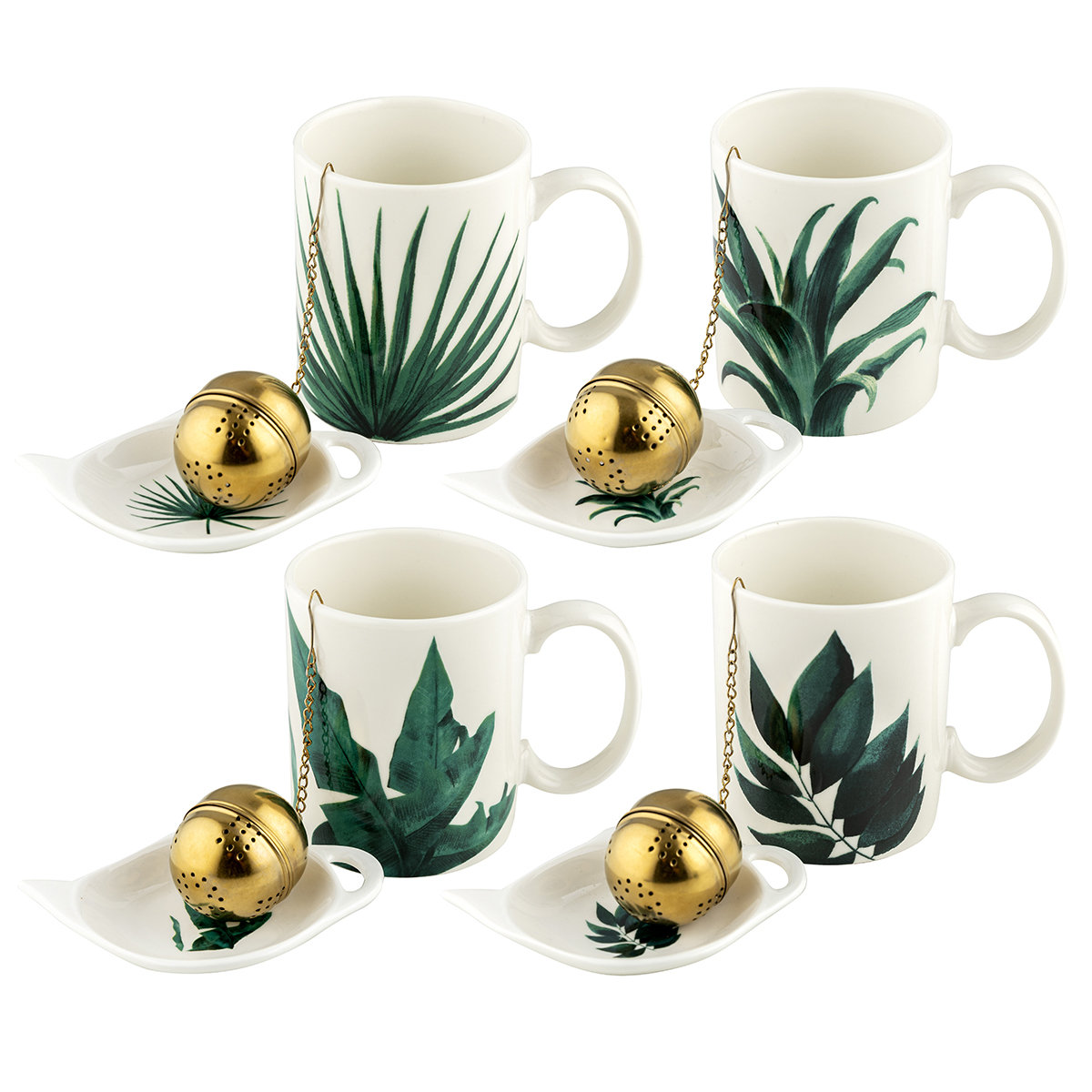 Florina Kubek porcelanowy z sitkiem Tropic, 350 ml