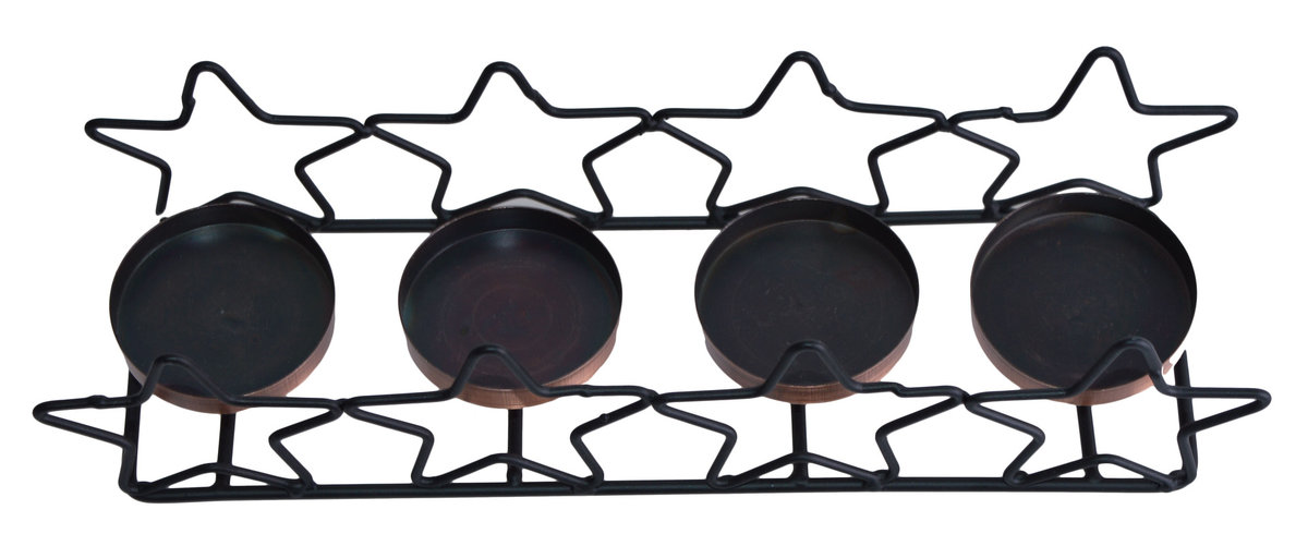 Świecznik metalowy gwiazdki  28,5x8,5x7,5cm