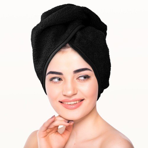 Spod Igły i Nitki, Turban ręcznik do włosów, Czarny