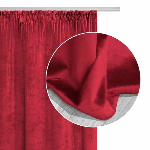 Zasłona 140 x 270 Dekoracyjna Velvet Soft Czerwony