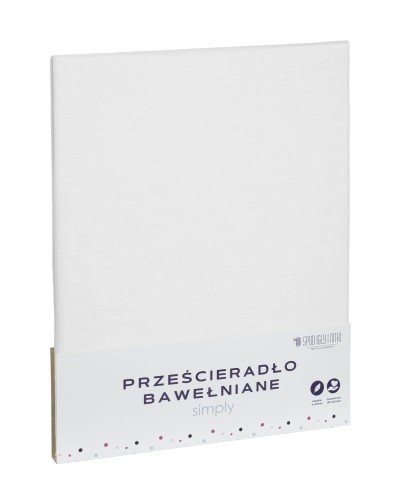 Prześcieradło 140 x 200 Baw bez Gumki Simply Biały