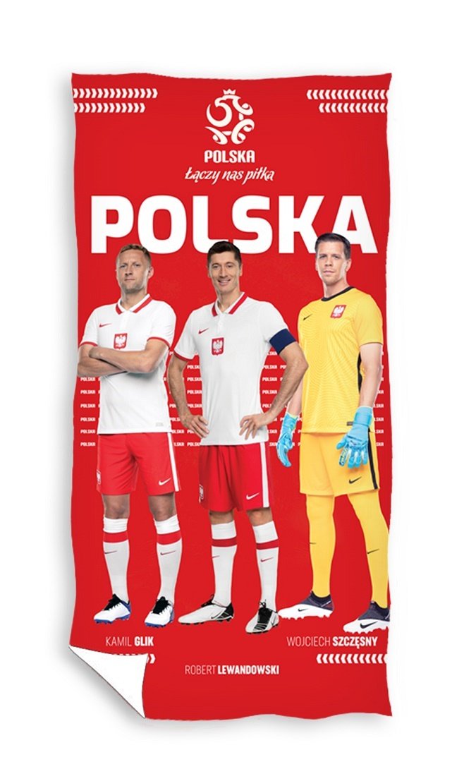 Ręcznik kąpielowy, wzór pzpn, 70x140 cm