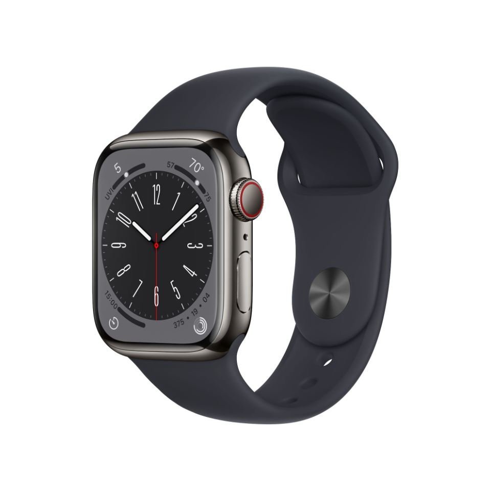 Apple Watch 8 Cellular 45mm Grafitowy z opaską sportową w kolorze północ