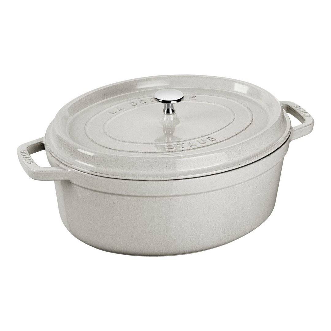 Staub Garnek żeliwny owalny La Cocotte 6,7 L biała trufla 40501-448-0