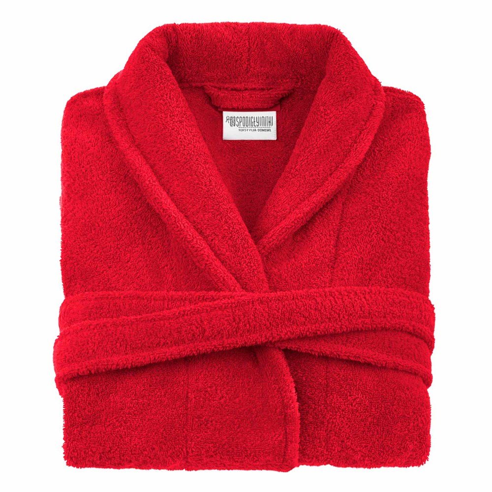 Szlafrok Frotte Prestiż Xs Czerwony Bawełniany Hotelowy 450G/M2
