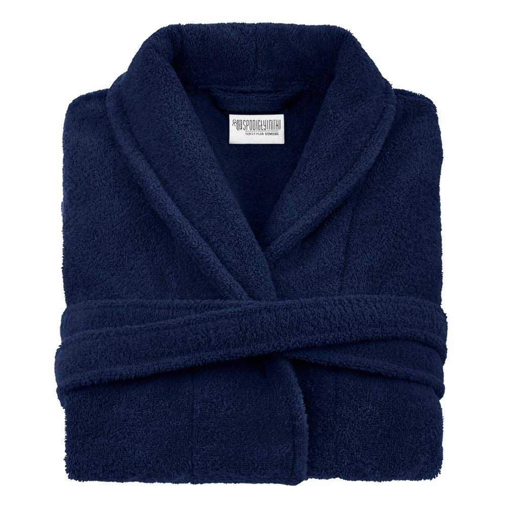 Szlafrok Frotte Prestiż Xs Granatowy Bawełniany Hotelowy 450G/M2