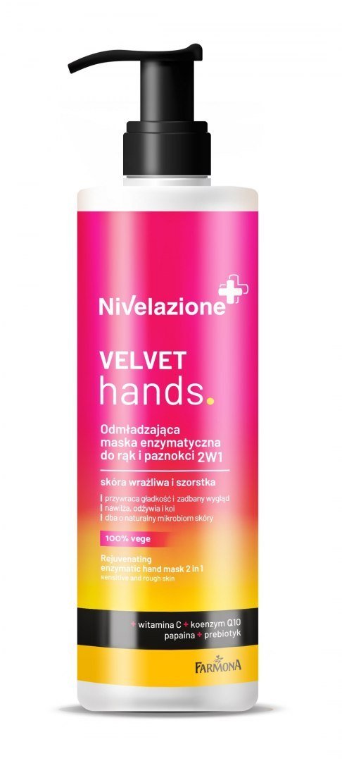 Farmona Nivelazione+ Odmładzająca Maska enzymatyczna do rąk i paznokci 2w1 Velvet Hands skóra wrażliwa i szorstka 200ml