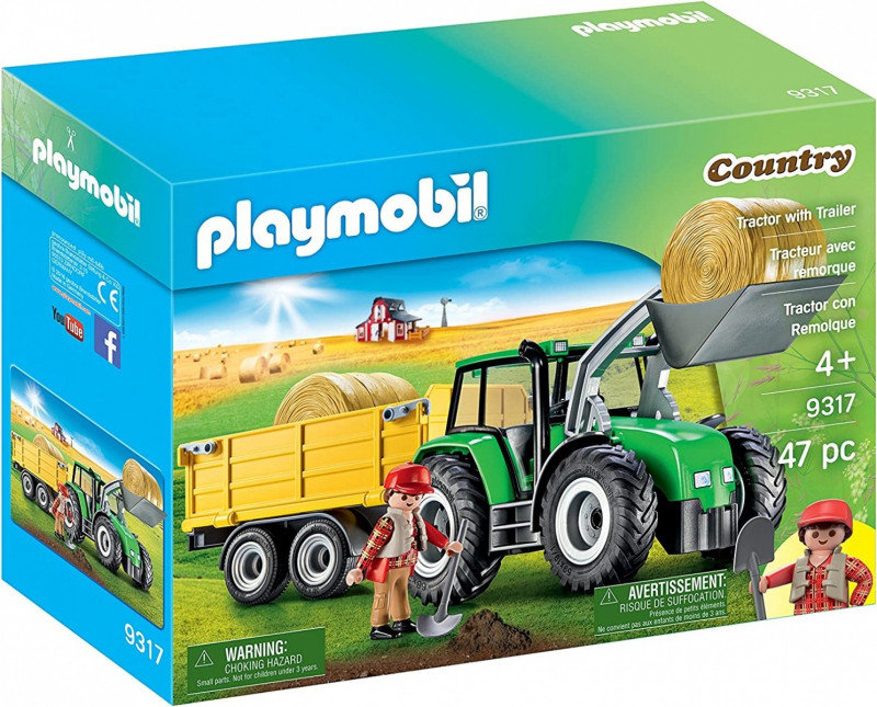 Zdjęcia - Klocki Playmobil , Country, Traktor z przyczepą, 9317 