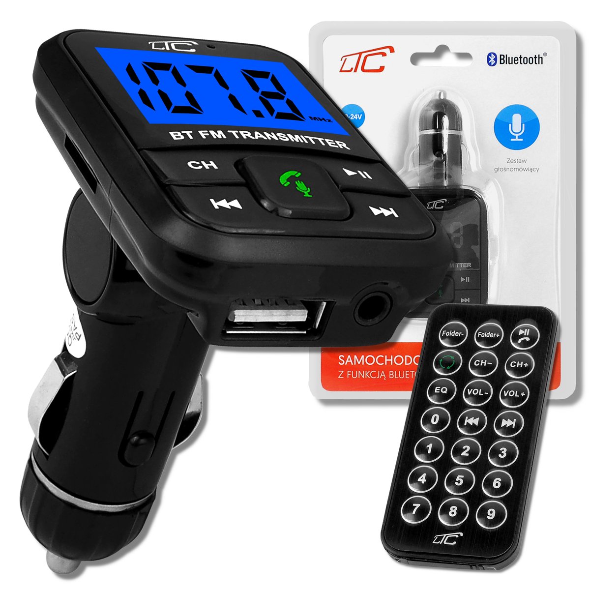 LTC Lexton Transmiter FM TR100 Bluetooth Ładowarka 1A MTRATR100