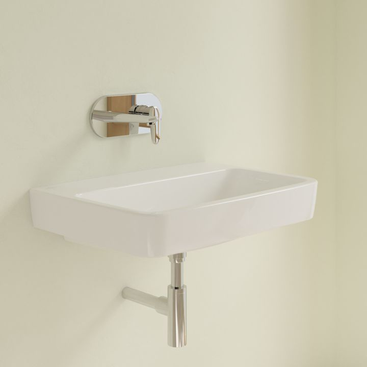 Villeroy & Boch O.novo Umywalka wisząca 65x46 cm bez otworu na baterię bez przelewu z powłoką CeramicPlus weiss alpin 4A41KFR1