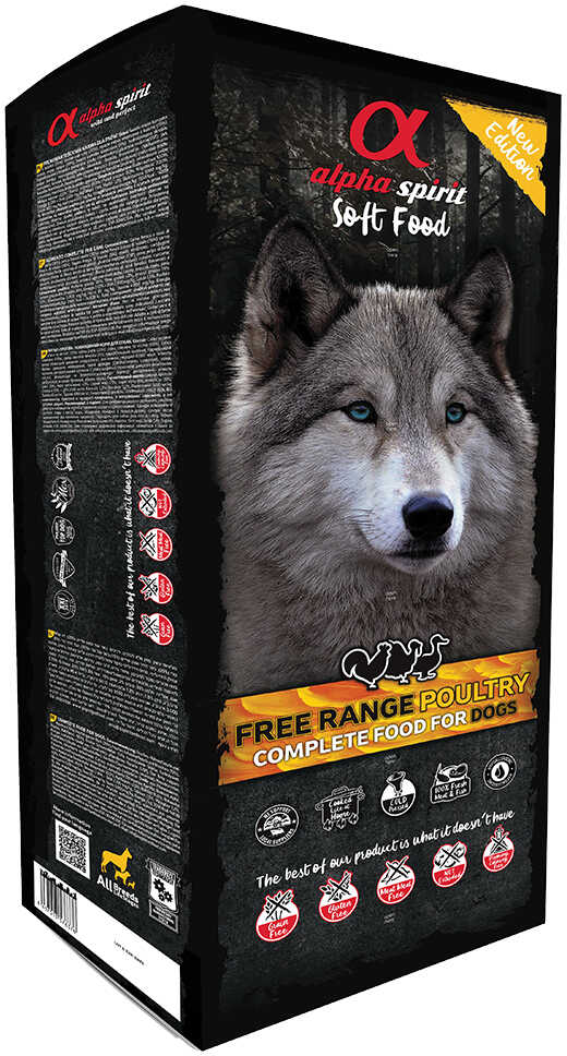 Alpha Spirit Semi-Moist Complete Free Range półwilgotna karma dla psa, drób - 2 x 9 kg Dostawa GRATIS!