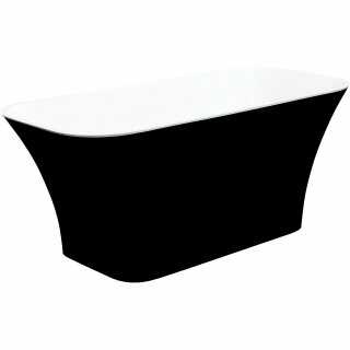 Besco WMD-160-ABC ASSOS S-LINE BLACK&WHITE wanna wolnostojąca klik-klak chrom czyszczony od góry 160 x 70