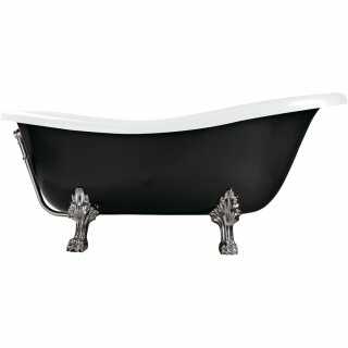 Besco WKO-160-BWC OTYLIA BLACK&WHITE wanna wolnostojąca 160 x 77 nogi chrom