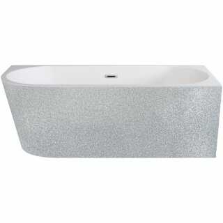 Besco WA-170-ZPSR ZOYA GLAM SREBRNA Wanna wolnostojąca przyścienna syfon z przelewem chrom 170x80 prawa