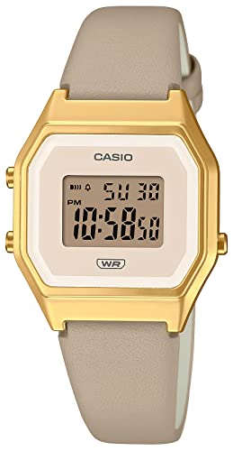 Casio Zegarek LA680WEGL-5EF, szarobrązowy, Pasek